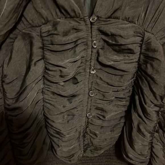 NWT Free People Meet Me There‎ Buttondown In Black Size L - Picture 6 of 13